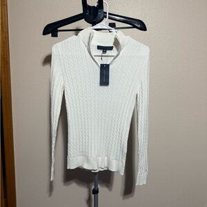 Tommy Hilfiger White Cable Knit Sweater